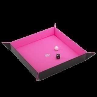 MAGNETIC DICE TRAY SQUARE BLACK/PINK